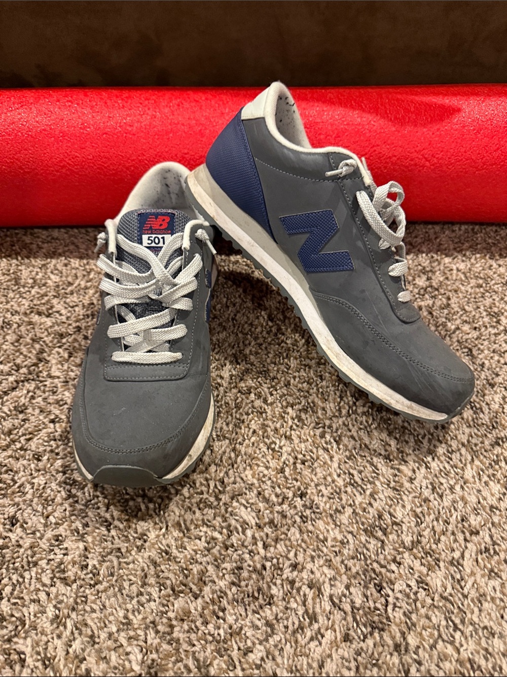 New Balance Men's Gray and Navy 501 Athletic Sneakers